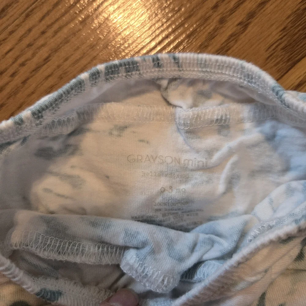 Grayson Mini Blue White Tie Dye Baby Matching Set Pastel Beach Cotton Boho 0-3M